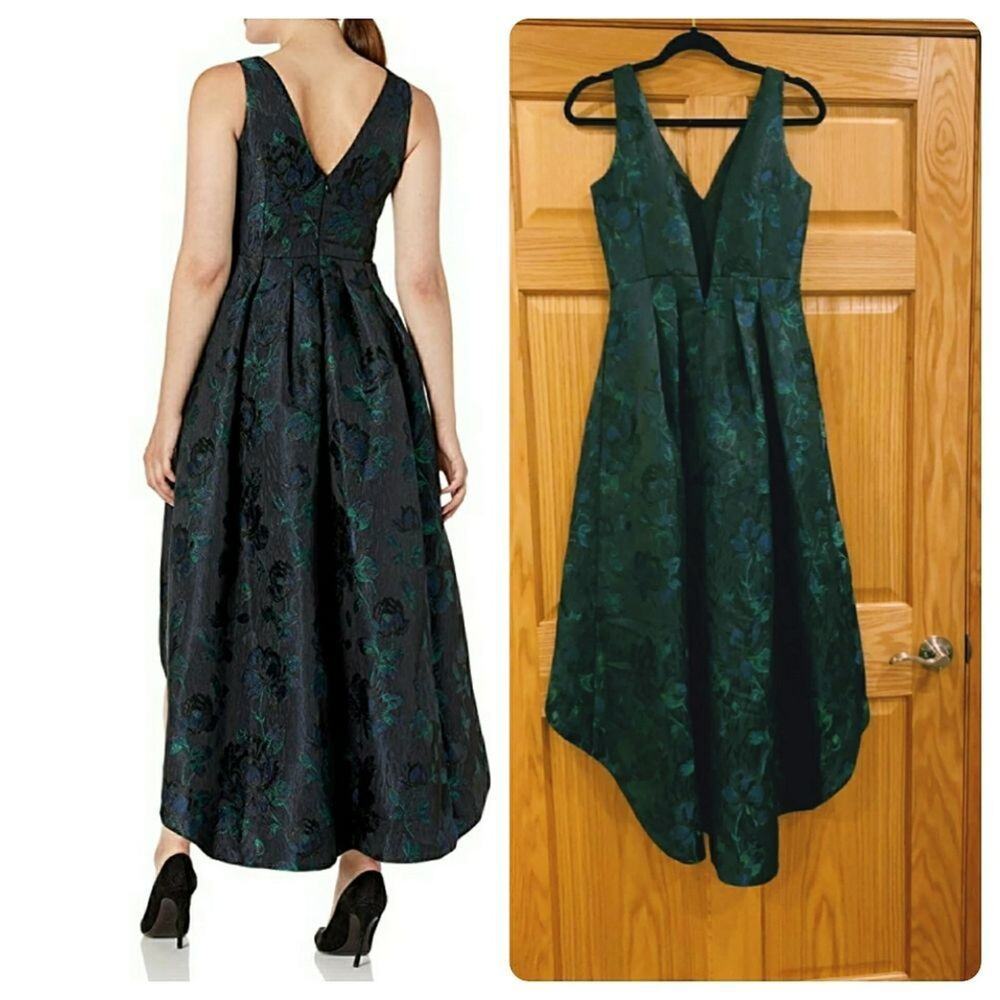 Aidan by Aidan Mattox Jacquard High Low Dress - Picture 2 of 10